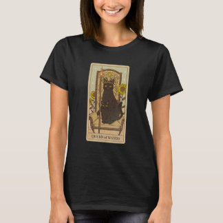 T-shirt Tarot Card Queen Of Wands And Cat Cosmic Graphic C