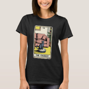 T-shirt Tarot Carte Le Chariot Chat Aspirateur Robot Fu