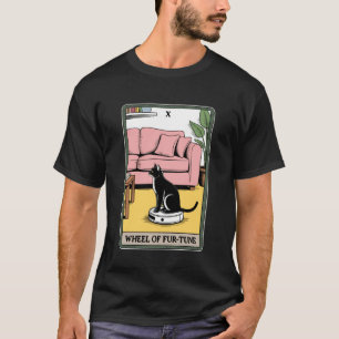 T-shirt Tarot Carte Roue de Fur-Tune Chat Robot Aspirateur