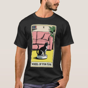 T-shirt Tarot Carte Roue de Fur-Tune Chat Robot Aspirateur