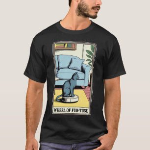 T-shirt Tarot Carte Roue de Fur-Tune Chat Robot Aspirateur