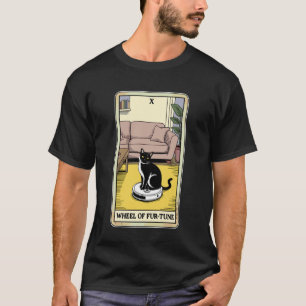 T-shirt Tarot Carte Roue de l'Aspirateur Robot Chat Fur-Tu