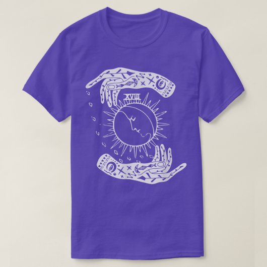T-shirt Tarot Hands, Sun Crescent Moon & Rain (Design devant)