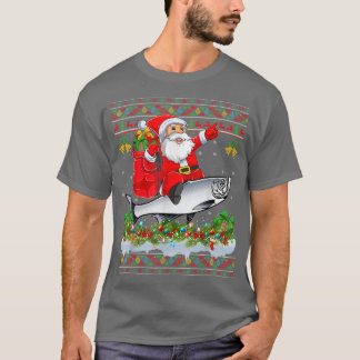 T-shirt Tarpon Fish Xmas Pajama Ugly Santa Riding Tarpon C