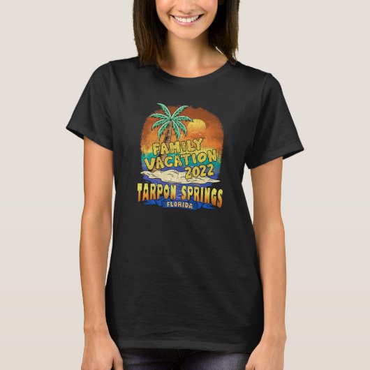 T-shirt Tarpon Springs Floride Famille Vacation 2022 Plage (Devant)
