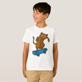 T-shirt Tarsier comme Patineur avec Skateboard (Devant entier)