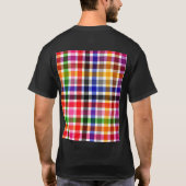 T-shirt Tartan plaid à flanelle multicolore (Dos)