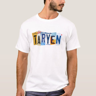 T-shirt Taryen Licence Plate Graphic Design