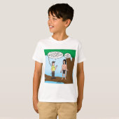 T-shirt Tarzan se renseigne sur des instruments de camp (Devant entier)