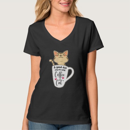 T-shirt Tasse à café Chat Orange Chat (Devant)