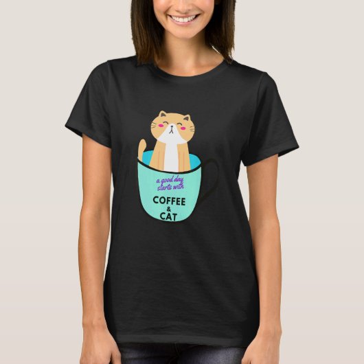 T-shirt Tasse à café Chat Orange Chat (Devant)