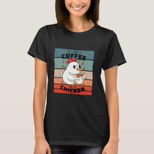 T-shirt Tasse à café de poulet mignon flottant café en gra
