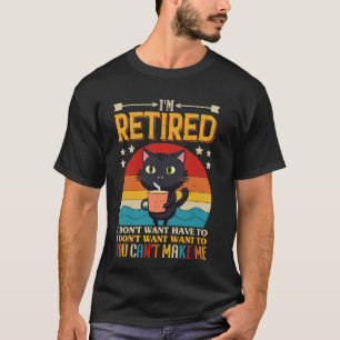 T-shirt Tasse à café de retraite de chat rétro Iu2019m ret