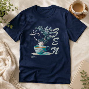 T-shirt Tasse à thé japonaise sereine avec fleurs de ceris