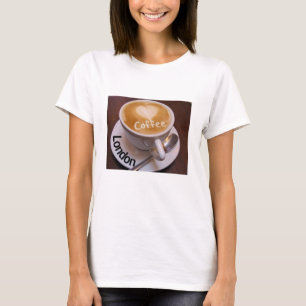 T-shirt Tasse Cappuccino Café Love Heart Londres
