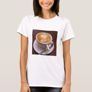 T-shirt Tasse Cappuccino Venise Cœur Amour