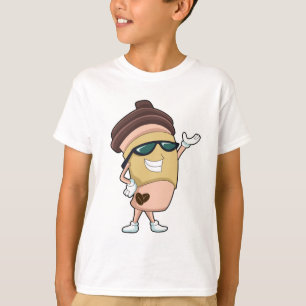 T-shirt Tasse de café avec lunettes de soleil