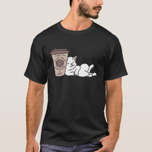 T-shirt Tasse de café Chat Blanc Chat