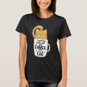 T-shirt Tasse de café drôle de chat orange amateur de chat