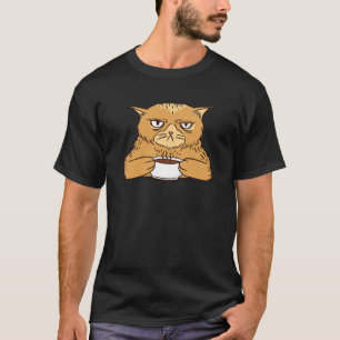 T-shirt Tasse de café espresso Sleeping Cat Coffee Hommes