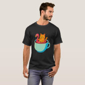 T-shirt Tasse de café Flamingo Floatie Chat Drôle de Kitty (Devant entier)