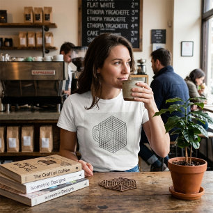 T-shirt Tasse de café géométrique Art de grille isométriqu