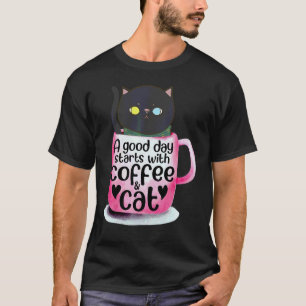 T-shirt Tasse de café pour chat pour chat