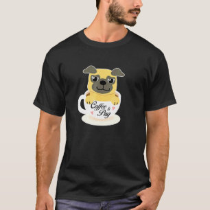 T-shirt Tasse de café Pug adorable