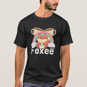 T-shirt Tasse de café renard mignon kawaii