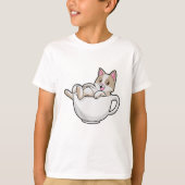 T-shirt Tasse de thé de chat (Devant)