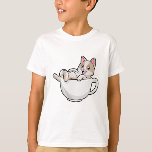 T-shirt Tasse de thé de chat (Devant)