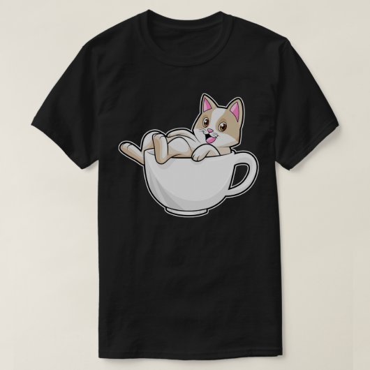 T-shirt Tasse de thé de chat (Design devant)