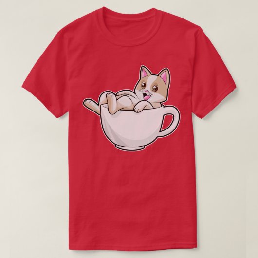 T-shirt Tasse de thé de chat (Design devant)
