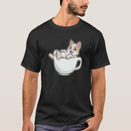 T-shirt Tasse de thé de chat (Devant)