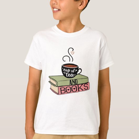 T-shirt Tasse de thé et de livres (Devant)