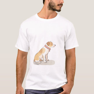 T-shirt Tasse personnalisée pour chien en dessin au trait