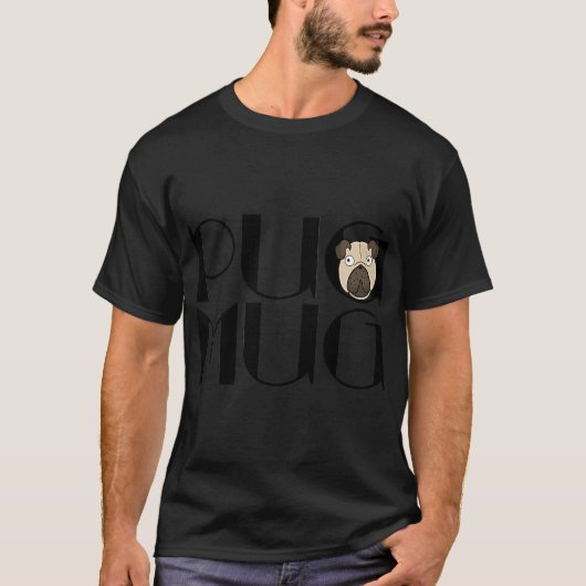 T-shirt Tasse pug (Devant)