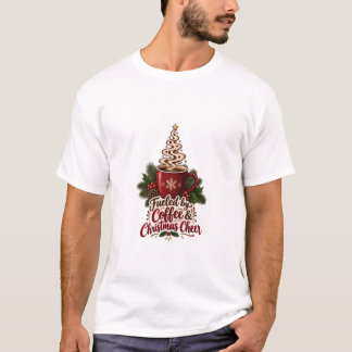 T-shirt Tasse rouge de Noël alimentée par le café Cheer Tr