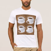 T-shirt Tasses à café avec haricots et chocolat (Devant)