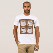 T-shirt Tasses à café avec haricots et chocolat (Devant entier)