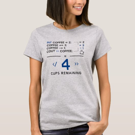 T-shirt Tasses de café restantes Drôle Programmeur Codage (Devant)