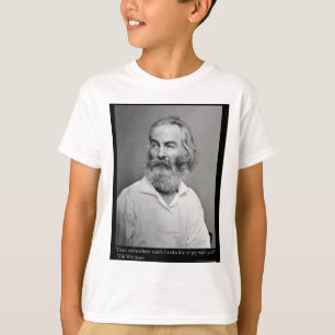 T-shirt Tasses de Walt Whitman Joie Avec Vous Citation Tsh