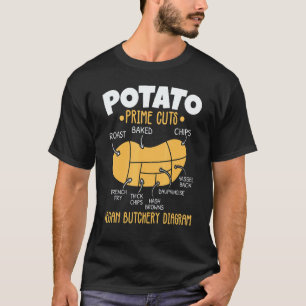 T-shirt Tat de frites vegan Prime Cuts Spud Life de pomme