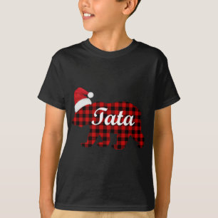 T-shirt Tata Plaid Bear Matching Famille Pajama de Noël G