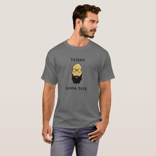 T-shirt Taters Gonna Tate Funny Tot Hipster Potato Beard F (Devant entier)