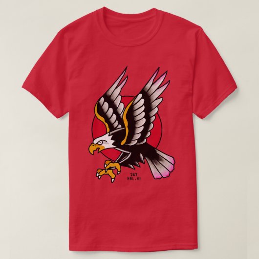 T-shirt tatouage d'aigle traditionnel (Design devant)