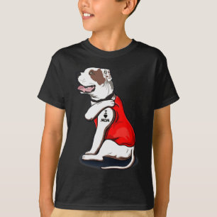 T-shirt tatouage de chien bouledogue américain j'aime mama