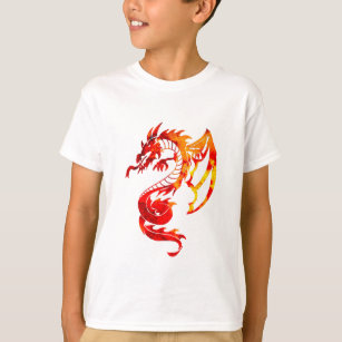 T-shirt Tatouage de dragon de feu rouge
