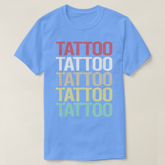 T-shirt Tatouage de texte coloré (Design devant)