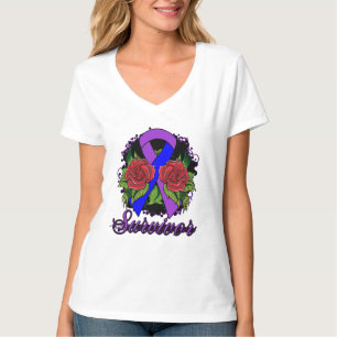 T-shirt Tatouage grunge rose de survivant de rhumatisme